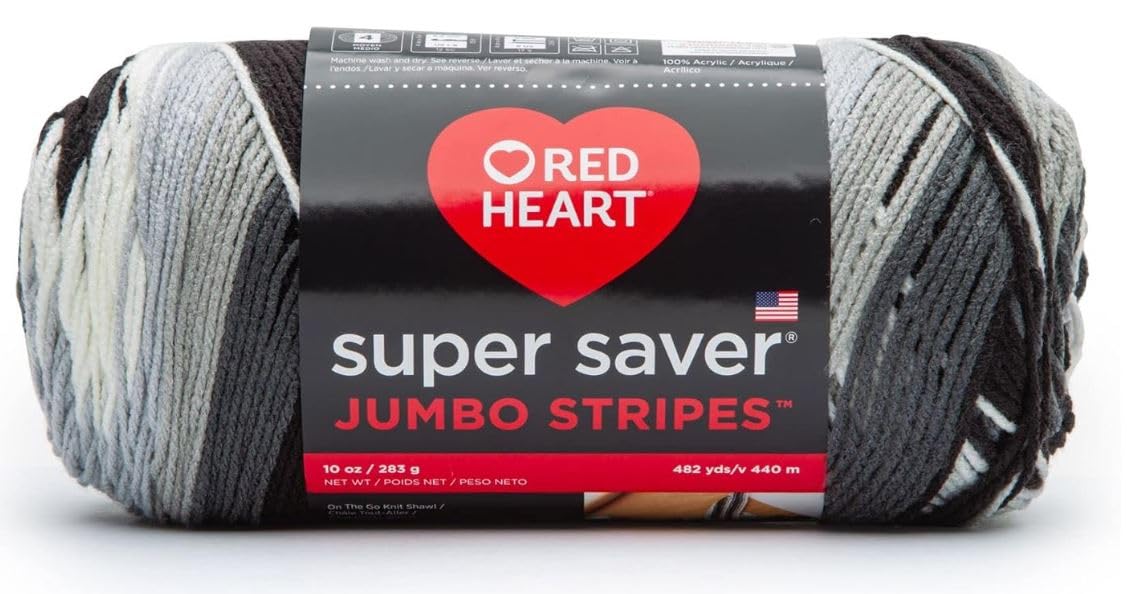 Amazon.com: Red Heart Super Saver Jumbo Newspaper Stripe Yarn - 1